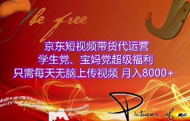 京东短视频带货代运营,学生党、宝妈党超级福利,只需每天无脑上传视频,月入8000+【仅揭秘】-冒泡网