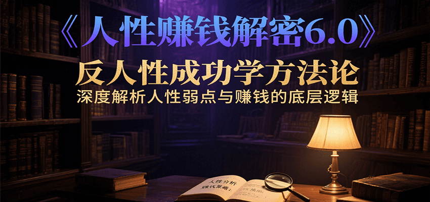 人性赚钱解密6.0,反人性成功学方法论,深度解析人性弱点与赚钱的底层逻辑-冒泡网