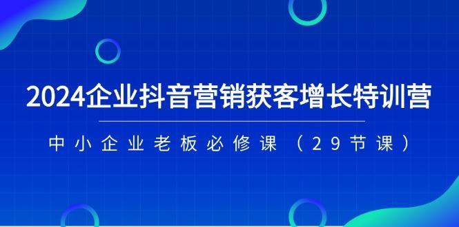 企业抖音-营销获客增长特训营,中小企业老板必修课(29节课-冒泡网