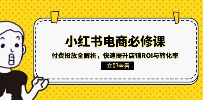 小红书电商必修课:付费投放全解析,快速提升店铺ROI与转化率-冒泡网