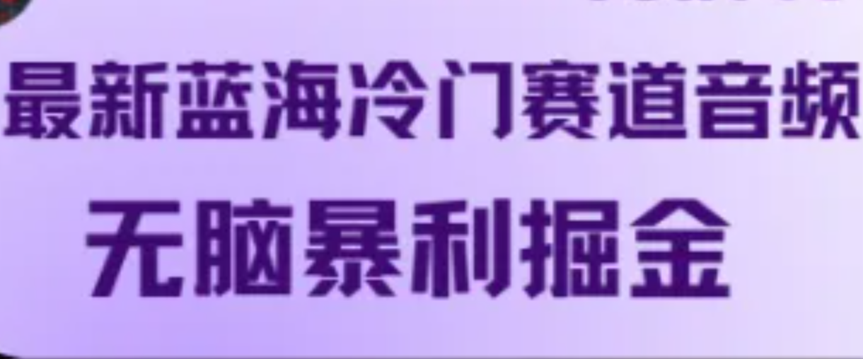 最新蓝海冷门赛道音频，无脑暴利掘金-冒泡网
