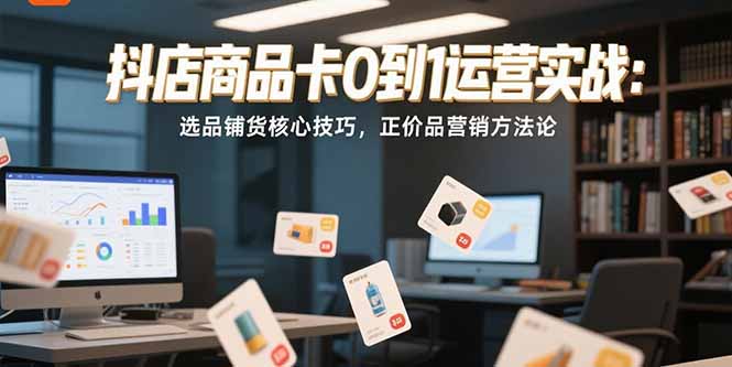 抖店商品卡0到1运营实战:选品铺货核心技巧,正价品营销方法论-冒泡网