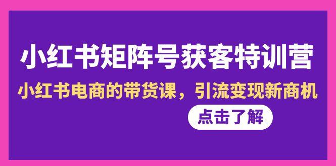 小红书-矩阵号获客特训营-第10期，小红书电商的带货课，引流变现新商机-冒泡网