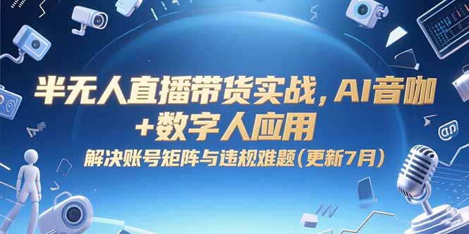 半无人直播带货实战,AI音咖+数字人应用 解决账号矩阵与违规难题(更新7月-冒泡网