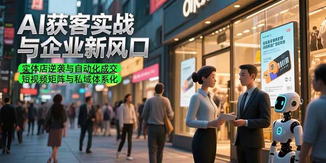 AI获客实战与企业新风口，实体店逆袭与自动化成交 短视频矩阵与私域体系化-冒泡网