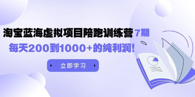 (9541期)黄岛主《淘宝蓝海虚拟项目陪跑训练营7期》每天200到1000+的纯利润-冒泡网