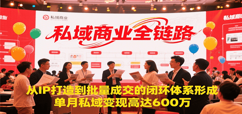 私域商业全链路,从IP打造到批量成交的闭环体系形成,单月私域变现600万-冒泡网