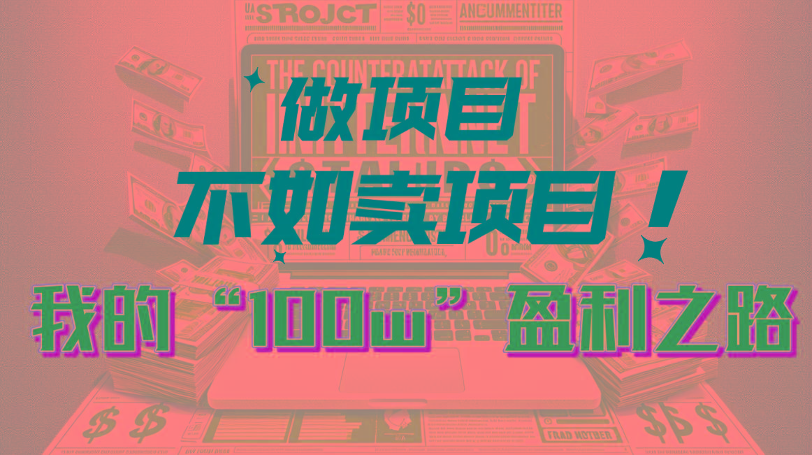为什么做项目不如卖项目?我的100W+盈利之路-冒泡网