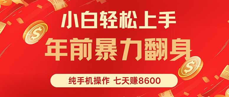 七天狂赚8600,小白纯手机操作,日入1000+-冒泡网