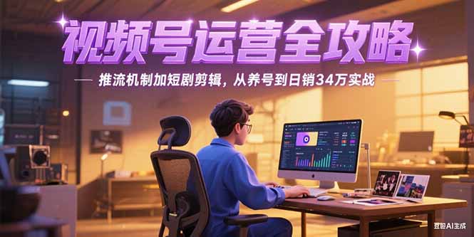 2025视频号运营全攻略,推流机制加短剧剪辑,从养号到日销34万实战-冒泡网
