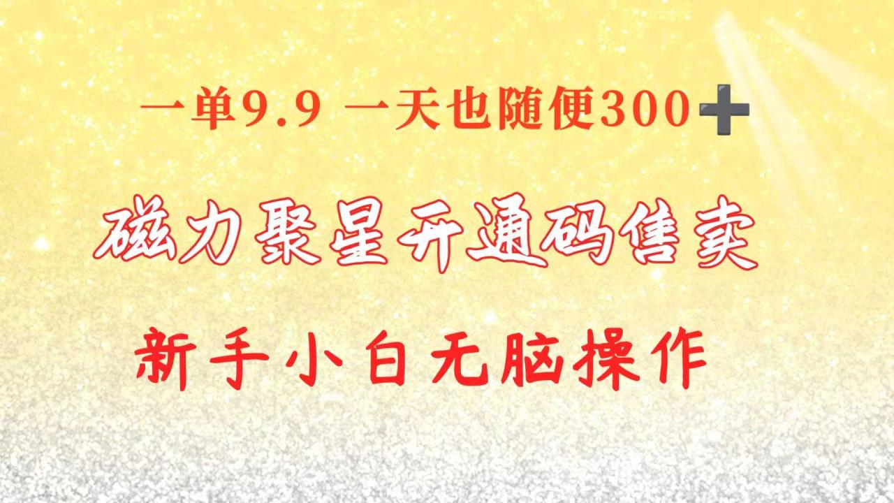 快手磁力聚星码信息差 售卖 一单卖9.9 一天也轻松300+ 新手小白无脑操作-冒泡网