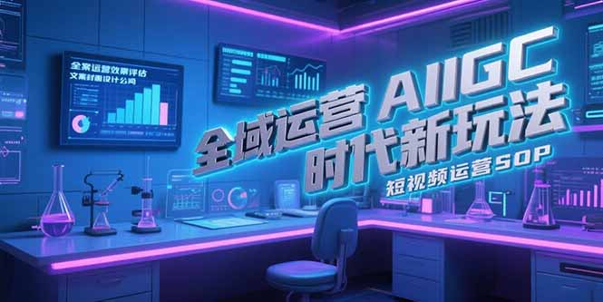 全域运营AIGC时代新玩法,文案封面设计公式,短视频运营SOP-冒泡网