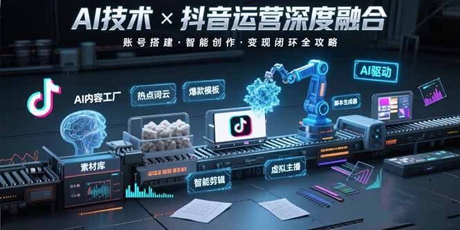 AI技术与抖音运营的深度融合应用:涵盖账号搭建、内容创作、收益变现等-冒泡网