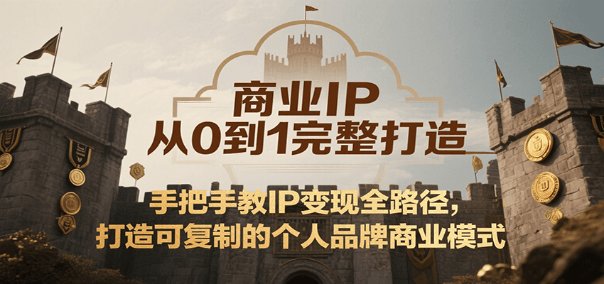 商业IP从0到1完整打造,手把手教IP变现全路径,打造可复制的个人品牌商业模式-冒泡网