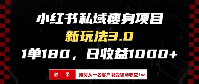 小红书瘦身项目3.0模式,新手小白日赚收益1000+(附从一名客户裂变收益…-冒泡网