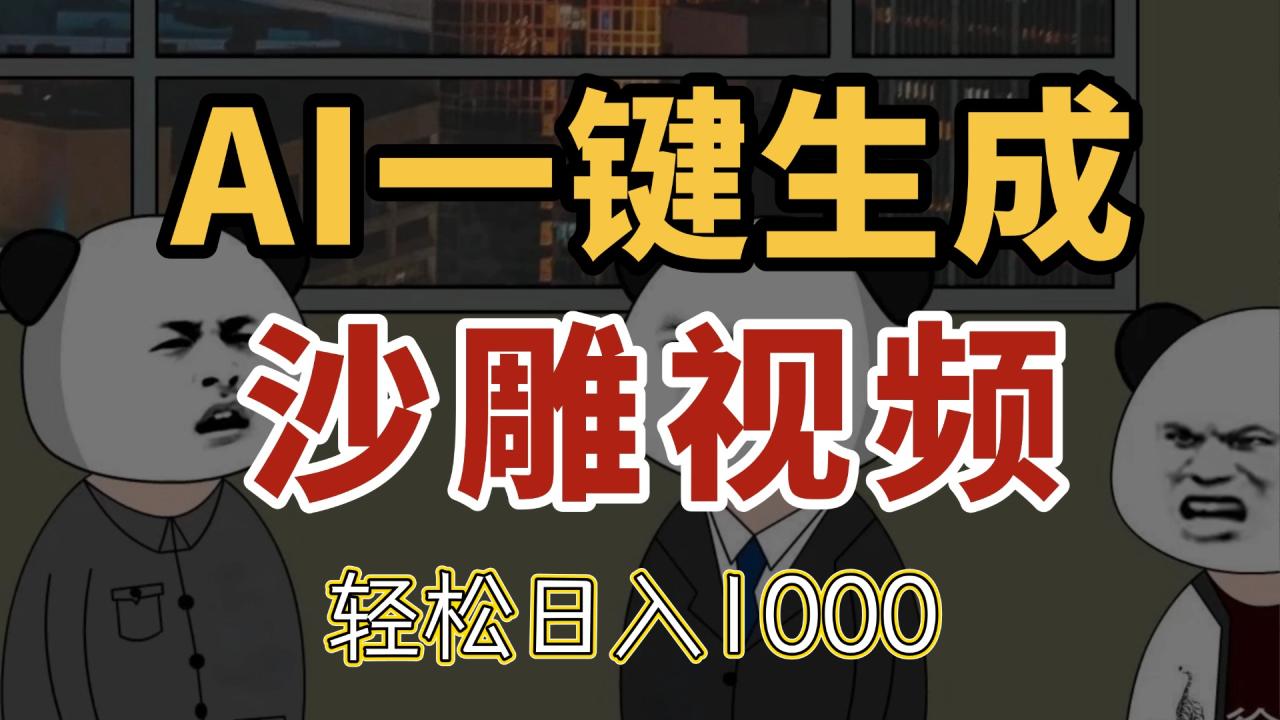 AI一键生成沙雕视频,一条视频千万播放,轻松日入1000-冒泡网