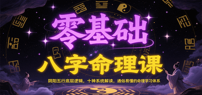 零基础八字命理课:阴阳五行底层逻辑,十神系统解读,通俗易懂的命理学习体系-冒泡网