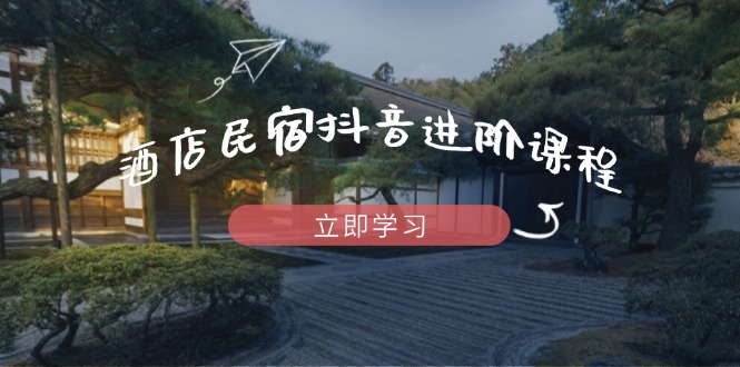 酒店民宿抖音进阶课程，掌握流量渠道与推流逻辑，打造爆款内容-冒泡网