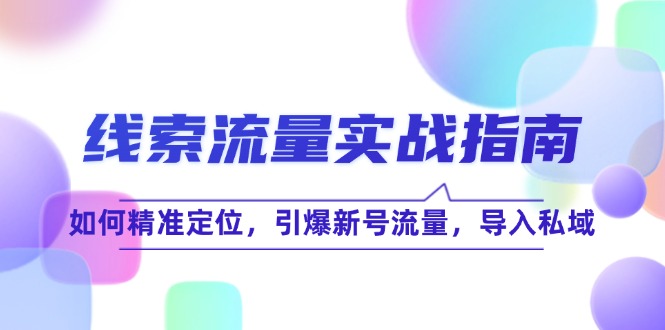 线 索 流 量-实战指南:如何精准定位,引爆新号流量,导入私域-冒泡网