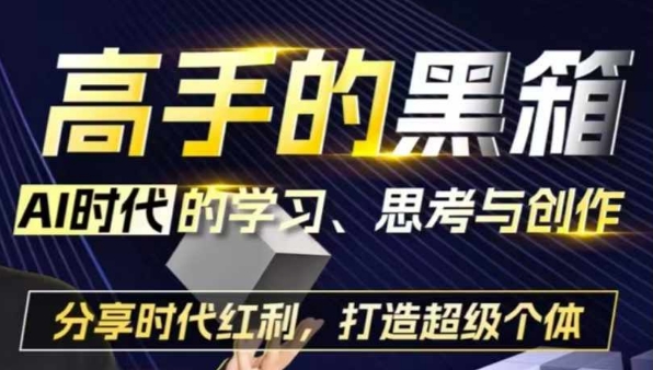 高手的黑箱:AI时代学习、思考与创作-分红时代红利,打造超级个体-冒泡网