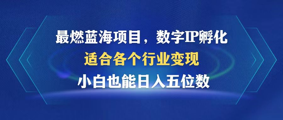 最燃蓝海项目 数字IP孵化 适合各个行业变现 小白也能日入5位数-冒泡网