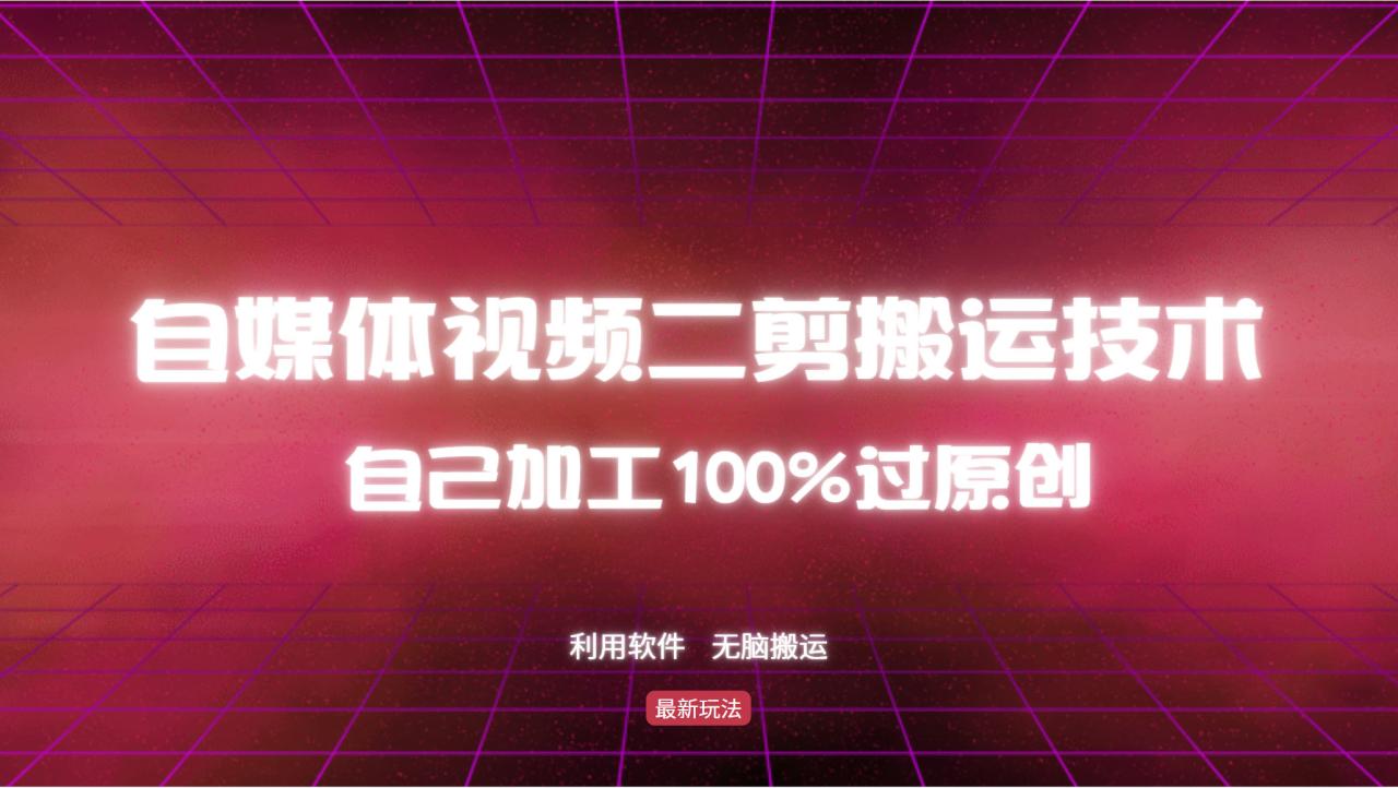 详细教你自媒体视频二剪搬运技术,自己加工100%过原创,无脑搬运-冒泡网