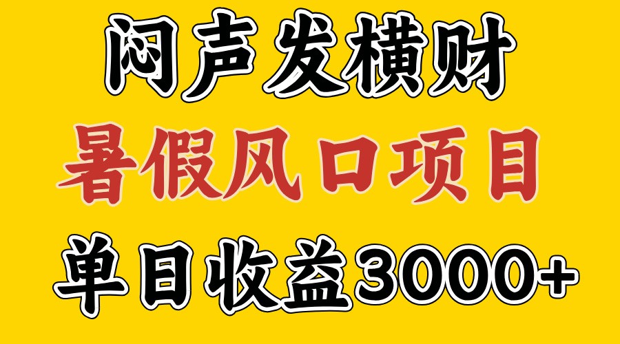 30天赚了7.5W 暑假风口项目，比较好学，2天左右上手-冒泡网