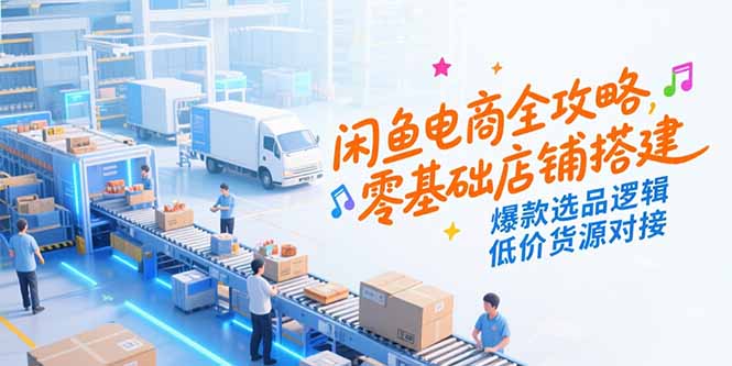 闲鱼电商全攻略,零基础店铺搭建,爆款选品逻辑,低价货源对接-冒泡网