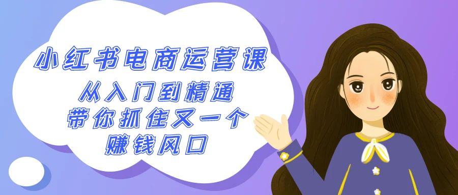 小红书-电商运营课，从入门到精通，带你抓住又一个赚钱风口(50节课)-冒泡网