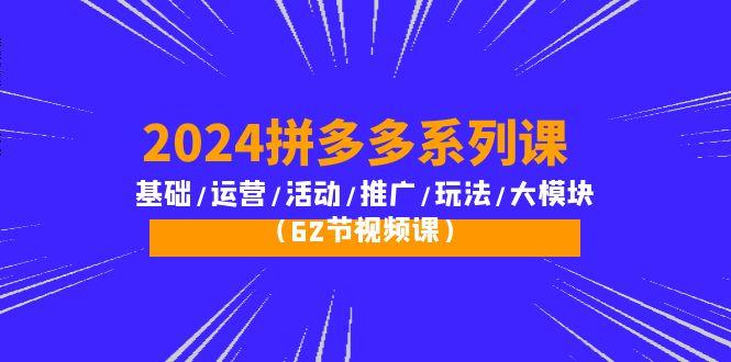 (10019期)拼多多系列课：基础/运营/活动/推广/玩法/大模块(62节视频课)-冒泡网