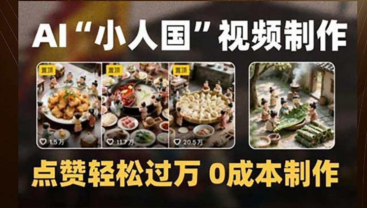 制作AI“小人国”微缩景观的短视频,点赞轻松过万,0成本制作-冒泡网
