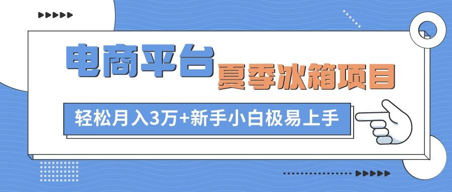 电商平台夏季冰箱项目,轻松月入3万+,新手小白极易上手-冒泡网
