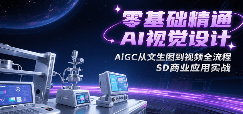 零基础精通AI视觉设计,AiGC从文生图到视频全流程,SD商业应用实战-冒泡网