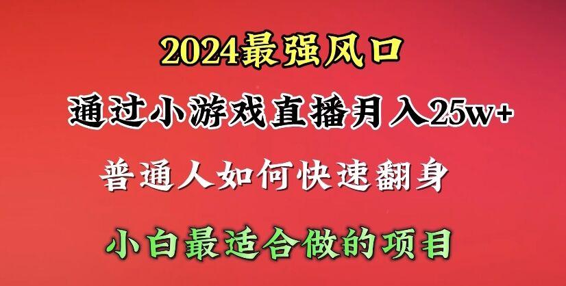 (10020期)年最强风口,通过小游戏直播月入25w+单日收益5000+小白最适合做的项目-冒泡网