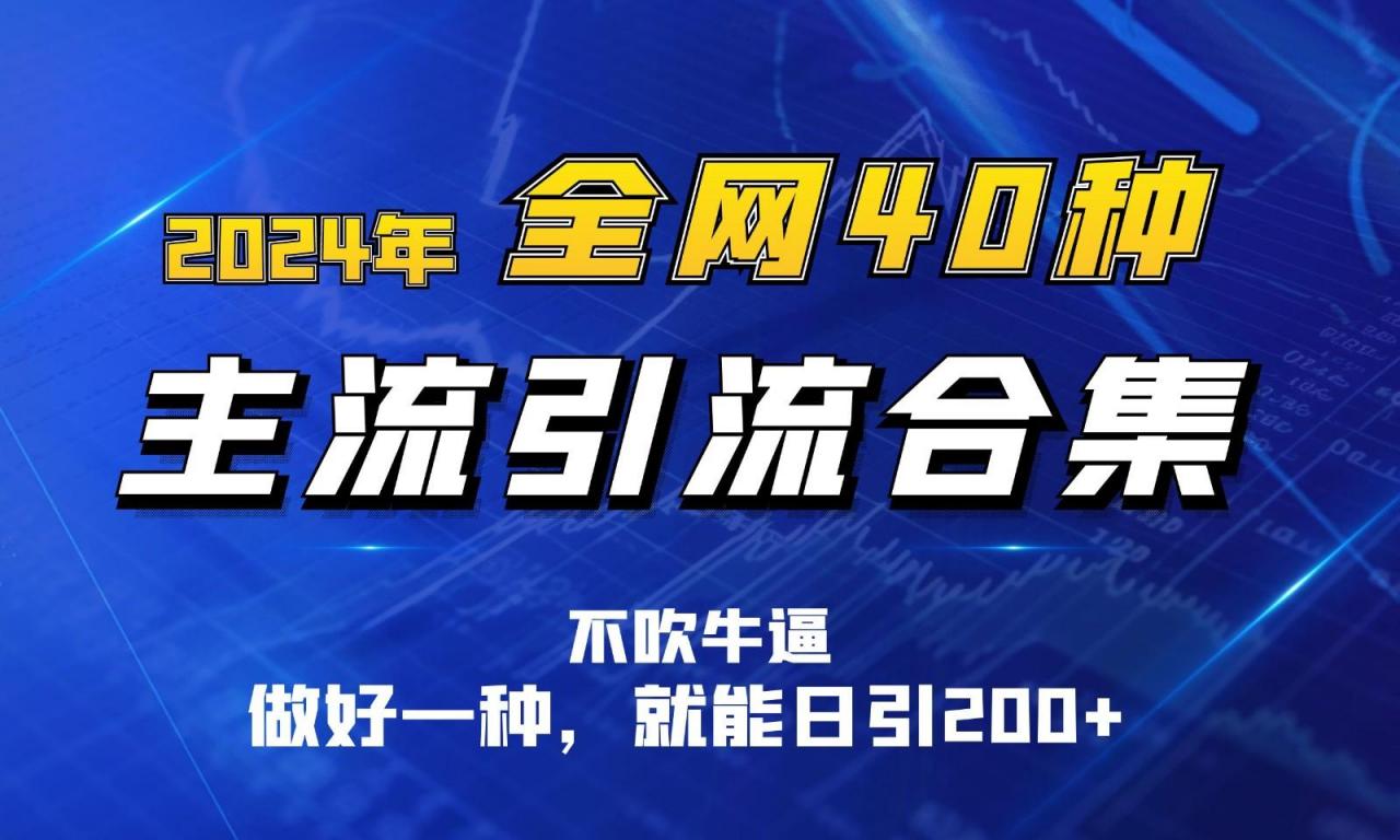 年全网40种暴力引流合计,做好一样就能日引100+-冒泡网
