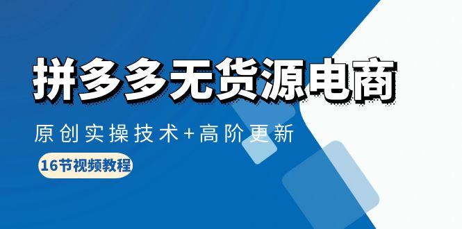 (10015期)拼多多无货源电商，原创实操技术+高阶更新(16节视频教程)-冒泡网