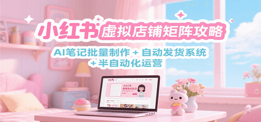 小红书虚拟店铺矩阵攻略:AI笔记批量制作 + 自动发货系统 + 半自动化运营-冒泡网