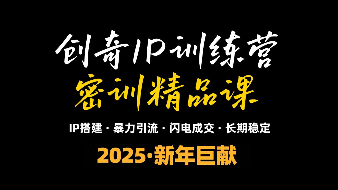 2025年“知识付费IP训练营”小白避坑年赚百万,暴力引流,闪电成交-冒泡网