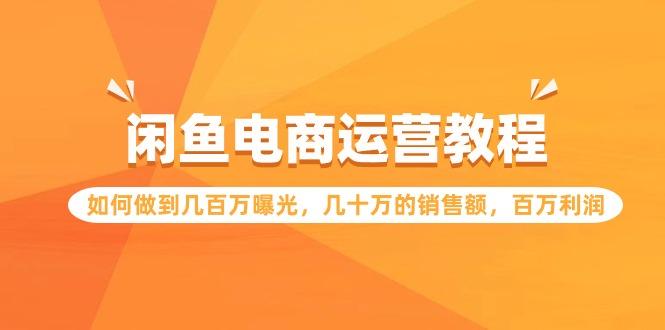(9560期)闲鱼电商运营教程:如何做到几百万曝光,几十万的销售额,百万利润-冒泡网