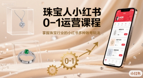 珠宝人小红书0-1运营课程,掌握珠宝行业的小红书多种账号玩法-冒泡网