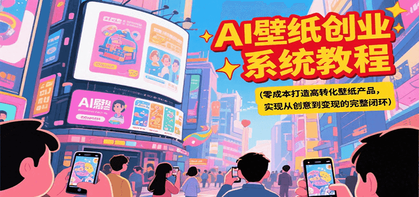AI壁纸创业系统教程,零成本打造高转化壁纸产品,实现从创意到变现的完整闭环-冒泡网