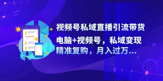 视频号私域直播引流带货:电脑+视频号,私域变现,精准复购,月入过万…-冒泡网