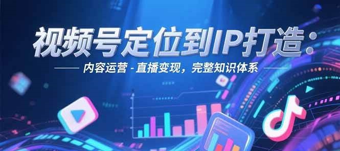 视频号定位到IP打造:账号搭建-内容运营-直播变现,完整知识体系-冒泡网