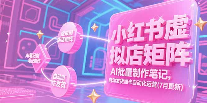 小红书虚拟店矩阵,AI批量制作笔记,自动发货加半自动化运营(7月更新-冒泡网