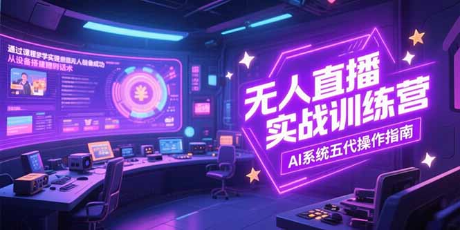 无人直播实操训练营,从设备搭建到话术,AI系统五代操作指南(7月更新-冒泡网