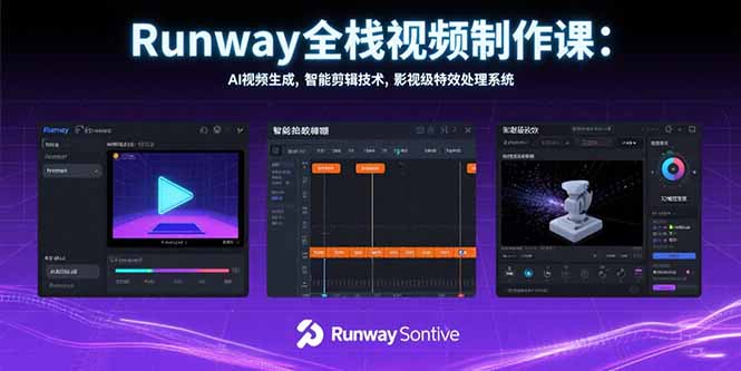 Runway全栈视频制作课:AI视频生成,智能剪辑技术,影视级特效处理系统-冒泡网