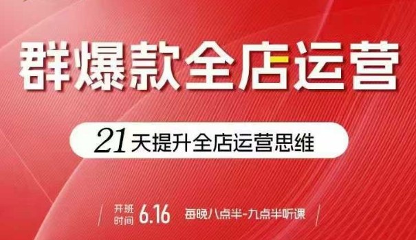 贾真电商群爆款全店运营,21天提升全店运营思维,起店、全店运营爆款不断-冒泡网