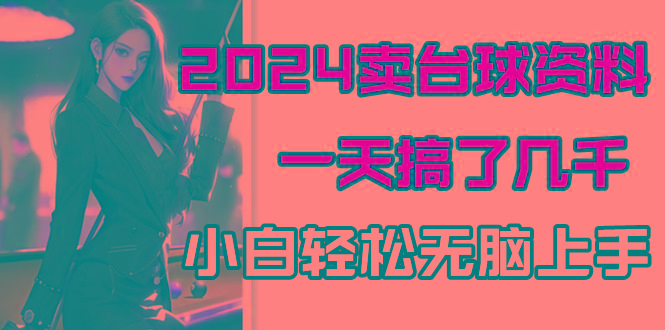 卖台球资料,一天搞了几千,小白轻松无脑上手-冒泡网