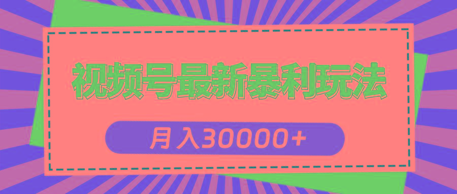 视频号最新暴利玩法,轻松月入30000+-冒泡网