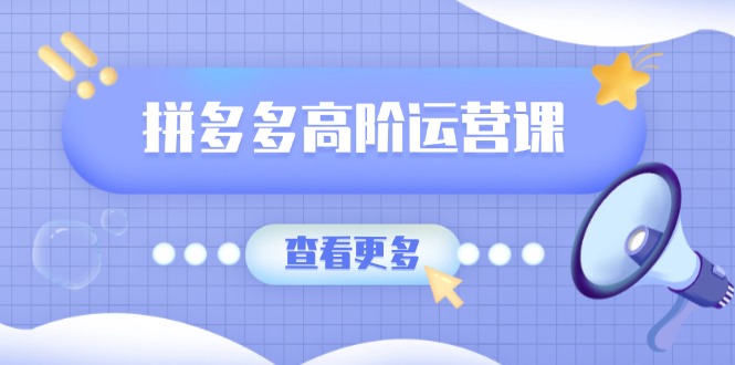 拼多多高阶运营课:极致群爆款玩法,轻付费无尽复制,打造单品爆款之路-冒泡网